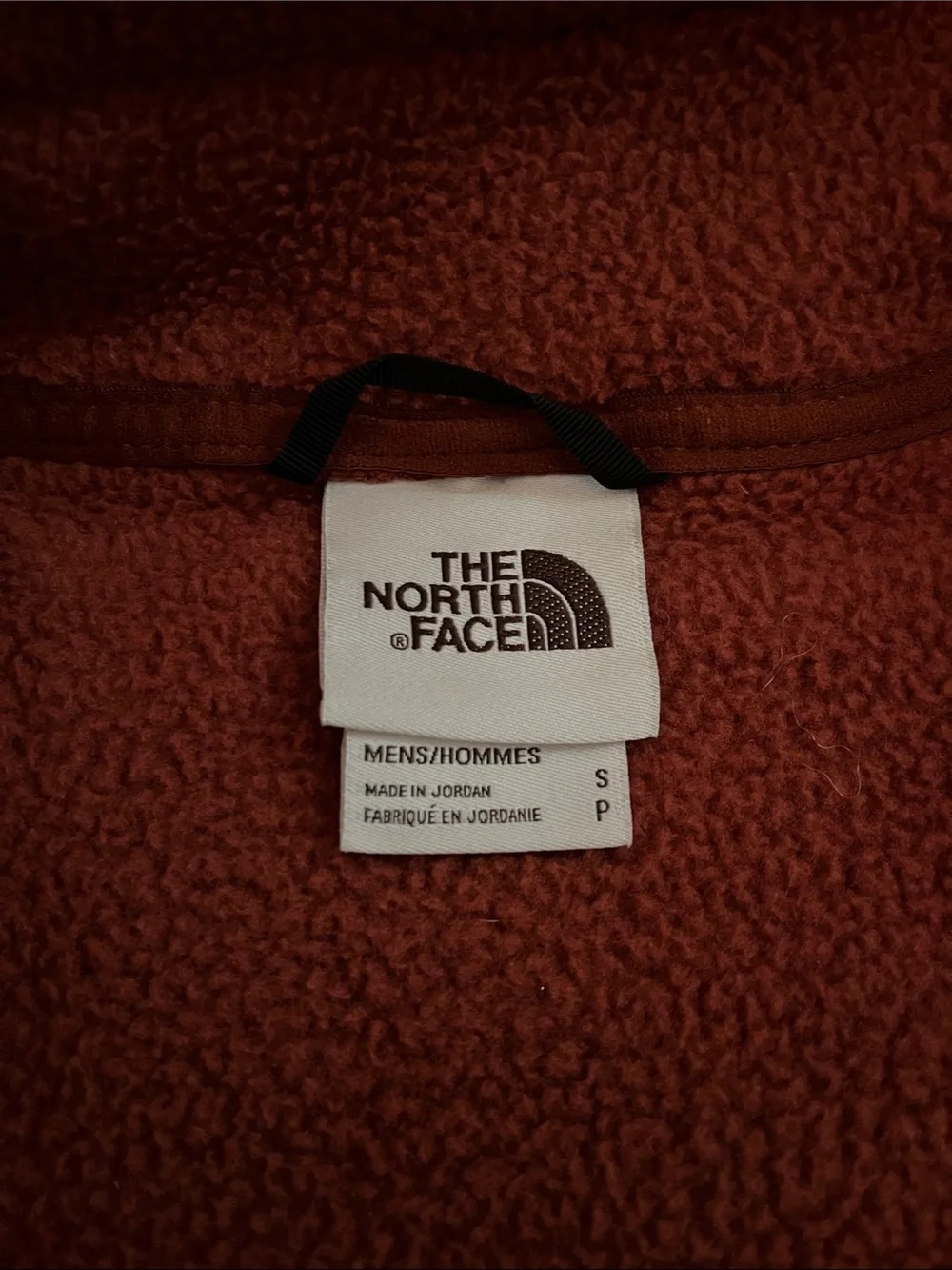 The North Face: Men's Burnt Orange Fleece Vest with Contrast Trim
